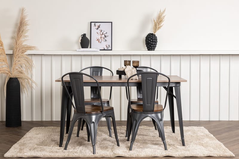 Tempe Matgrupp 140 cm Rektangulär med 4 Tempe stolar - Valnöt - Möbler - Bord & matgrupp - Matgrupp