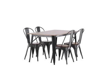 Tempe Matgrupp 140 cm Rektangulär med 4 Tempe stolar - Valnöt - Möbler - Bord & matgrupp - Matgrupp