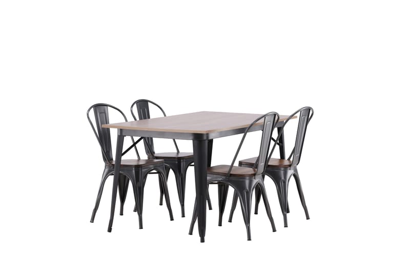 Tempe Matgrupp 140 cm Rektangulär med 4 Tempe stolar - Valnöt - Möbler - Bord & matgrupp - Matgrupp