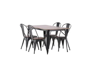 Tempe Matgrupp 140 cm Rektangulär med 4 Tempe stolar - Valnöt - Möbler - Bord & matgrupp - Matgrupp