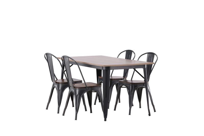 Tempe Matgrupp 140 cm Rektangulär med 4 Tempe stolar - Valnöt - Möbler - Bord & matgrupp - Matgrupp