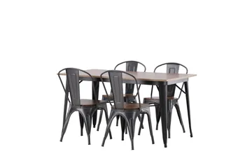 Tempe Matgrupp 140 cm Rektangulär med 4 Tempe stolar - Valnöt - Möbler - Bord & matgrupp - Matgrupp