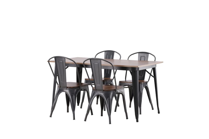 Tempe Matgrupp 140 cm Rektangulär med 4 Tempe stolar - Valnöt - Möbler - Bord & matgrupp - Matgrupp