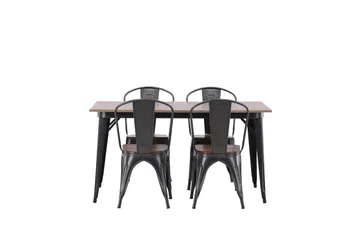 Tempe Matgrupp 140 cm Rektangulär med 4 Tempe stolar - Valnöt - Möbler - Bord & matgrupp - Matgrupp