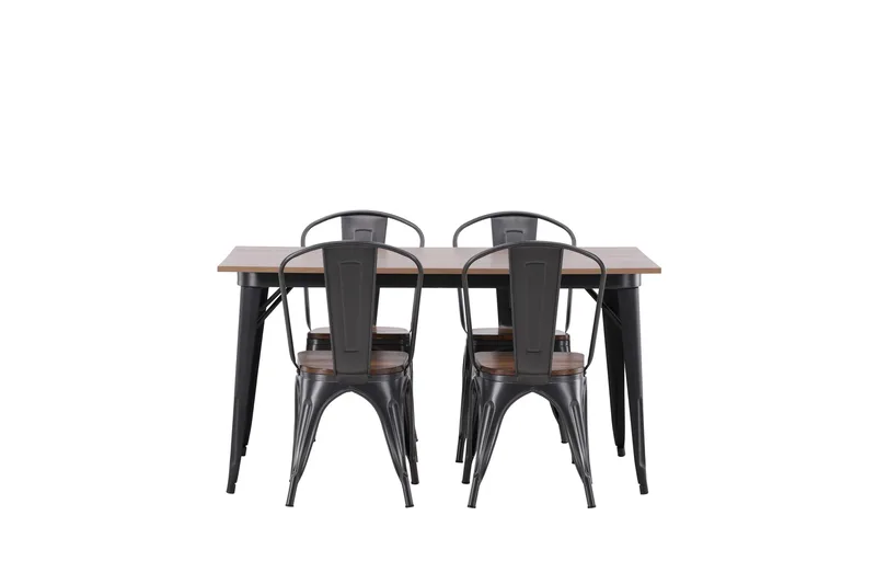 Tempe Matgrupp 140 cm Rektangulär med 4 Tempe stolar - Valnöt - Möbler - Bord & matgrupp - Matgrupp