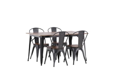 Tempe Matgrupp 140 cm Rektangulär med 4 Tempe stolar - Valnöt - Möbler - Bord & matgrupp - Matgrupp