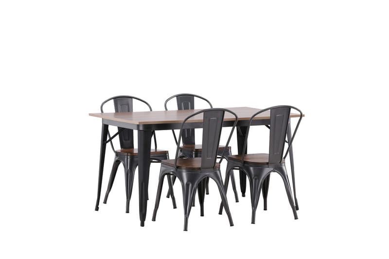 Tempe Matgrupp 140 cm Rektangulär med 4 Tempe stolar - Valnöt - Möbler - Bord & matgrupp - Matgrupp