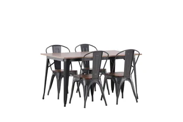 Tempe Matgrupp 140 cm Rektangulär med 4 Tempe stolar - Valnöt - Möbler - Bord & matgrupp - Matgrupp