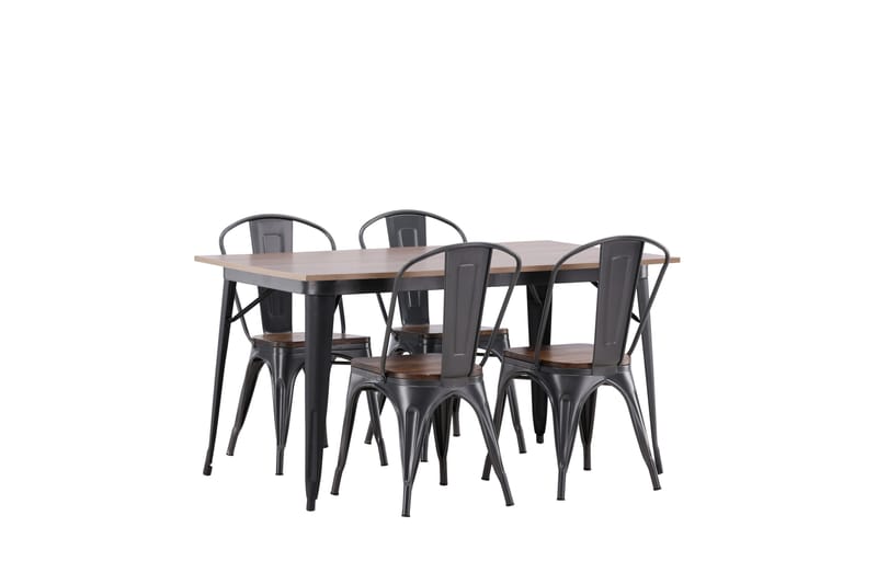 Tempe Matgrupp 140 cm Rektangulär med 4 Tempe stolar - Valnöt - Möbler - Bord & matgrupp - Matgrupp