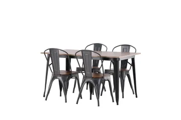 Tempe Matgrupp 140 cm Rektangulär med 4 Tempe stolar - Valnöt - Möbler - Bord & matgrupp - Matgrupp