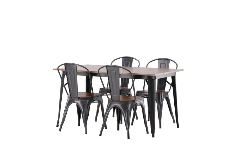 Tempe Matgrupp 140 cm Rektangulär med 4 Tempe stolar - Valnöt - Möbler - Bord & matgrupp - Matgrupp