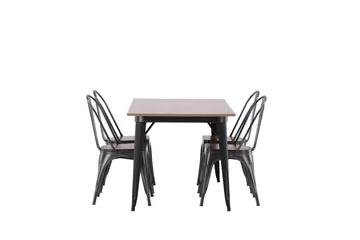 Tempe Matgrupp 140 cm Rektangulär med 4 Tempe stolar - Valnöt - Möbler - Bord & matgrupp - Matgrupp