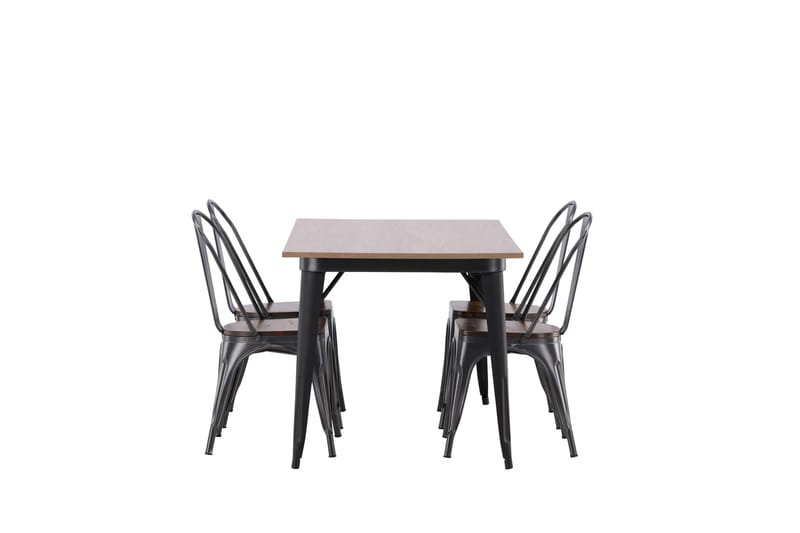Tempe Matgrupp 140 cm Rektangulär med 4 Tempe stolar - Valnöt - Möbler - Bord & matgrupp - Matgrupp