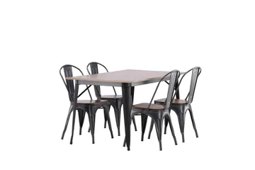 Tempe Matgrupp 140 cm Rektangulär med 4 Tempe stolar - Valnöt - Möbler - Bord & matgrupp - Matgrupp