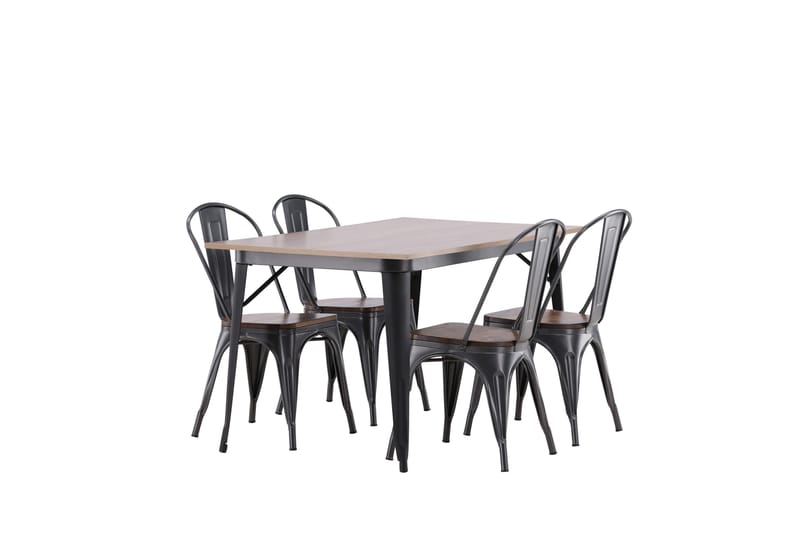 Tempe Matgrupp 140 cm Rektangulär med 4 Tempe stolar - Valnöt - Möbler - Bord & matgrupp - Matgrupp