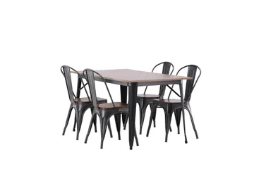 Tempe Matgrupp 140 cm Rektangulär med 4 Tempe stolar - Valnöt - Möbler - Bord & matgrupp - Matgrupp