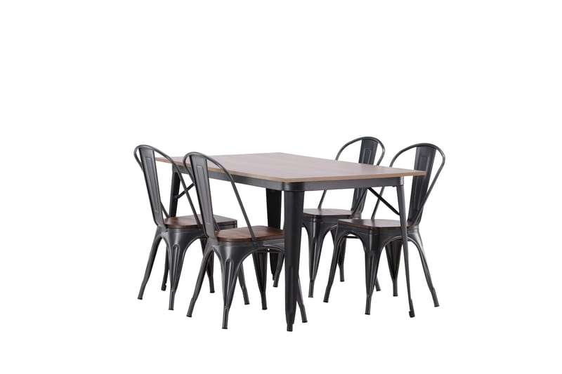 Tempe Matgrupp 140 cm Rektangulär med 4 Tempe stolar - Valnöt - Möbler - Bord & matgrupp - Matgrupp