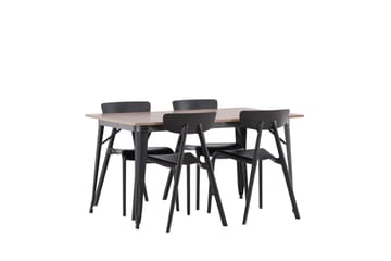 Tempe Matgrupp 140 cm Rektangulär med 4 Ursholmen stolar - Svart - Möbler - Bord & matgrupp - Matgrupp