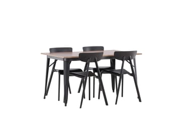 Tempe Matgrupp 140 cm Rektangulär med 4 Ursholmen stolar - Svart - Möbler - Bord & matgrupp - Matgrupp