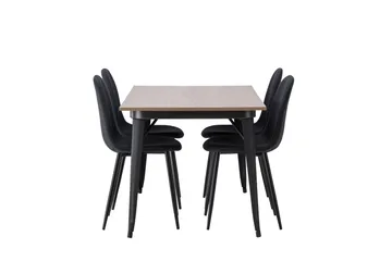 Tempe Matgrupp 140 cm Rektangulär med 4 Polar stolar - Svart - Möbler - Bord & matgrupp - Matgrupp