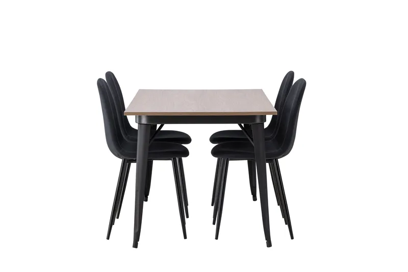 Tempe Matgrupp 140 cm Rektangulär med 4 Polar stolar - Svart - Möbler - Bord & matgrupp - Matgrupp