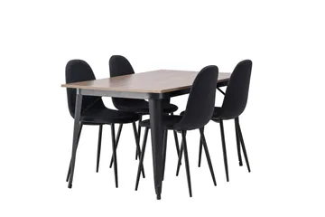 Tempe Matgrupp 140 cm Rektangulär med 4 Polar stolar - Svart - Möbler - Bord & matgrupp - Matgrupp