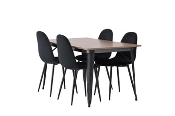 Tempe Matgrupp 140 cm Rektangulär med 4 Polar stolar - Svart - Möbler - Bord & matgrupp - Matgrupp