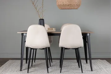 Tempe Matgrupp 140 cm Rektangulär med 4 Polar stolar - Beige - Möbler - Bord & matgrupp - Matgrupp