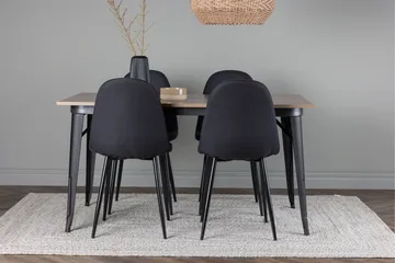 Tempe Matgrupp 140 cm Rektangulär med 4 Polar stolar - Svart - Möbler - Bord & matgrupp - Matgrupp