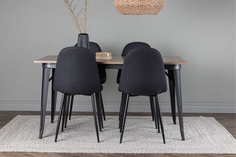 Tempe Matgrupp 140 cm Rektangulär med 4 Polar stolar - Svart - Möbler - Bord & matgrupp - Matgrupp