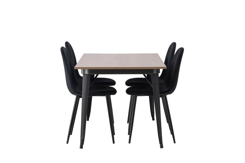 Tempe Matgrupp 140 cm Rektangulär med 4 Polar stolar - Svart - Möbler - Bord & matgrupp - Matgrupp
