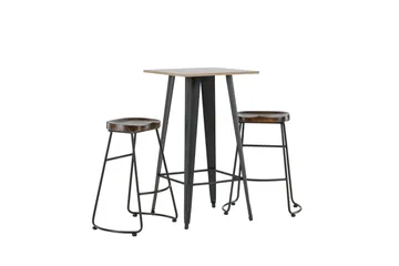 Tempe Matgrupp 60 cm Rektangulär med 2 Ozark stolar - Svart - Möbler - Bord & matgrupp - Matgrupp