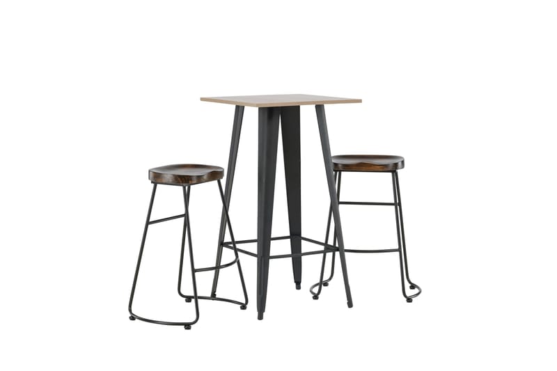 Tempe Matgrupp 60 cm Rektangulär med 2 Ozark stolar - Svart - Möbler - Bord & matgrupp - Matgrupp