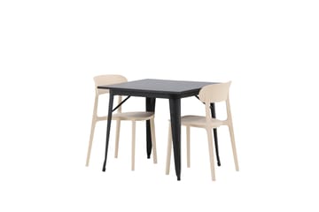 Tempe Matgrupp 80 cm Rektangulär med 2 Åstol stolar - Svart - Möbler - Bord & matgrupp - Matgrupp