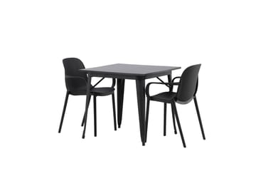 Tempe Matgrupp 80 cm Rektangulär med 2 Baltimore stolar - Svart - Möbler - Bord & matgrupp - Matgrupp