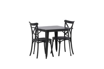 Tempe Matgrupp 80 cm Rektangulär med 2 Crosett stolar - Svart - Möbler - Bord & matgrupp - Matgrupp