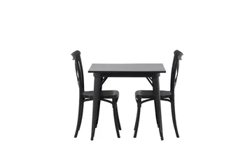 Tempe Matgrupp 80 cm Rektangulär med 2 Crosett stolar - Svart - Möbler - Bord & matgrupp - Matgrupp