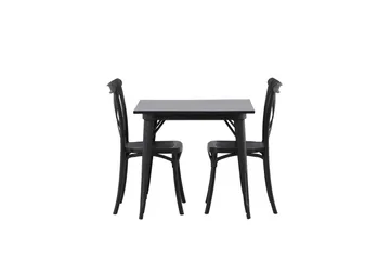 Tempe Matgrupp 80 cm Rektangulär med 2 Crosett stolar - Svart - Möbler - Bord & matgrupp - Matgrupp