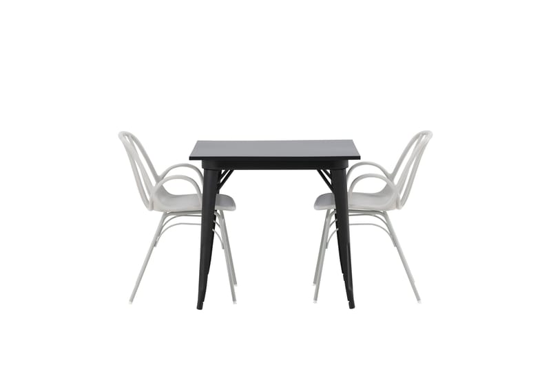 Tempe Matgrupp 80 cm Rektangulär med 2 Dyrön stolar, Svart