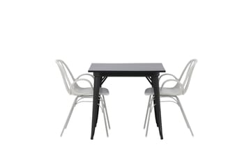 Tempe Matgrupp 80 cm Rektangulär med 2 Dyrön stolar - Svart - Möbler - Bord & matgrupp - Matgrupp