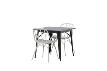 Tempe Matgrupp 80 cm Rektangulär med 2 Dyrön stolar - Svart - Möbler - Bord & matgrupp - Matgrupp