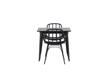 Tempe Matgrupp 80 cm Rektangulär med 2 Dyrön stolar - Svart - Möbler - Bord & matgrupp - Matgrupp