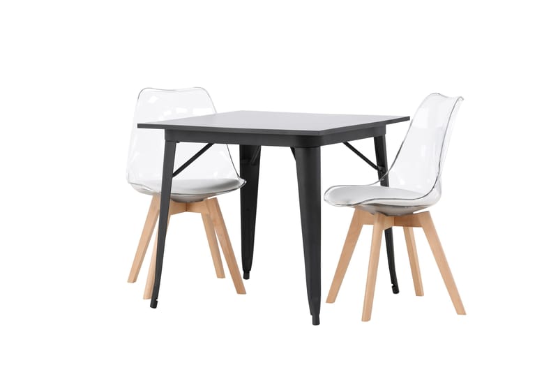 Tempe Matgrupp 80 cm Rektangulär med 2 Edvin stolar - Svart - Möbler - Bord & matgrupp - Matgrupp