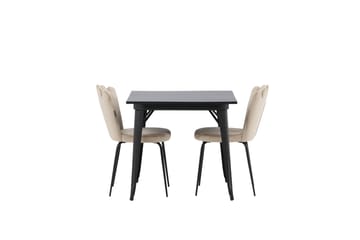 Tempe Matgrupp 80 cm Rektangulär med 2 Limhamn stolar - Beige - Möbler - Bord & matgrupp - Matgrupp