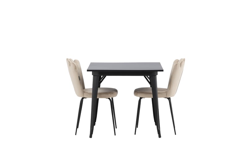 Tempe Matgrupp 80 cm Rektangulär med 2 Limhamn stolar - Beige - Möbler - Bord & matgrupp - Matgrupp