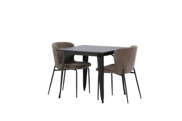 Tempe Matgrupp 80 cm Rektangulär med 2 Modesto stolar - Svart - Möbler - Bord & matgrupp - Matgrupp