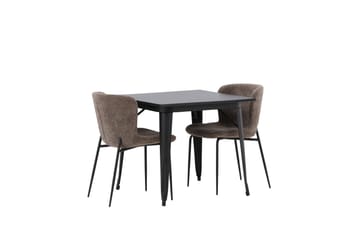 Tempe Matgrupp 80 cm Rektangulär med 2 Modesto stolar - Svart - Möbler - Bord & matgrupp - Matgrupp