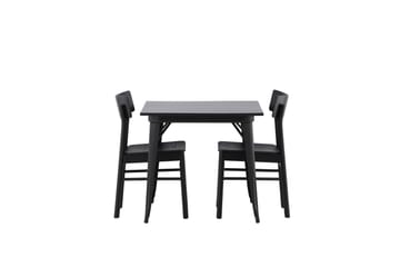 Tempe Matgrupp 80 cm Rektangulär med 2 Montros stolar - Svart - Möbler - Bord & matgrupp - Matgrupp
