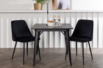 Tempe Matgrupp 80 cm Rektangulär med 2 Night stolar - Svart - Möbler - Bord & matgrupp - Matgrupp