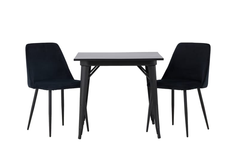 Tempe Matgrupp 80 cm Rektangulär med 2 Night stolar, Svart